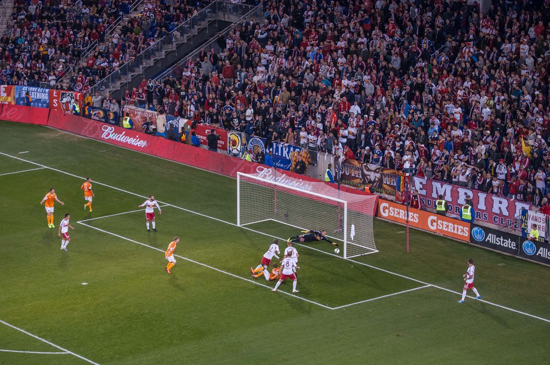 Luis Robles is unable to save Omar Cummings' game winning shot.